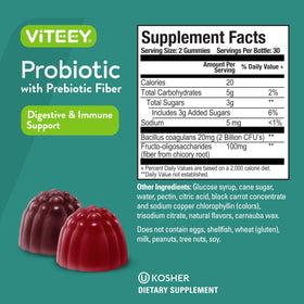 Viteey Gummies Probiotiques 120 Gummies dans une main