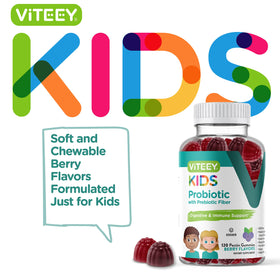Viteey Gummies Probiotiques Enfants gummies à saveur de baies