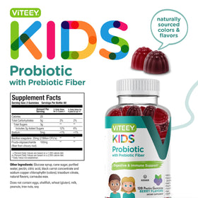 Viteey Gummies Probiotiques Enfants gummies sur une table