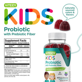 Viteey Gummies Probiotiques pour Enfants gummies sur une table