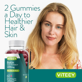 Viteey Gummy de Biotine 5000 mcg en main
