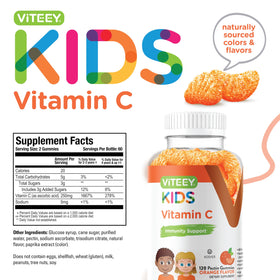 Viteey Gummy Vitamines C pour Enfants, étiquette du produit