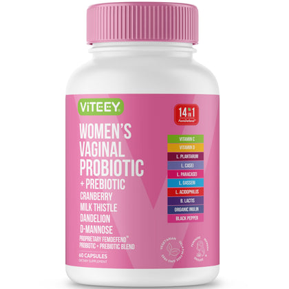 Viteey Probiotique Vaginal 60 Capsules vue de face