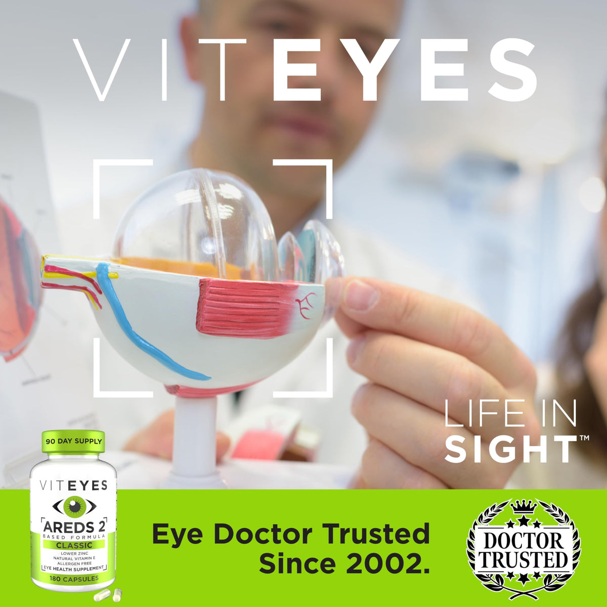 Viteyes AREDS 2 capsules avec un fond naturel