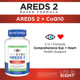 Viteyes AREDS 2 + CoQ10 gélules dans une main