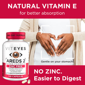 Viteyes AREDS 2 flacon avec étiquette claire des ingrédients