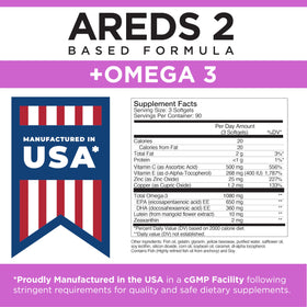 Viteyes AREDS 2 + Omega-3 gélules ouvertes avec contenu visible