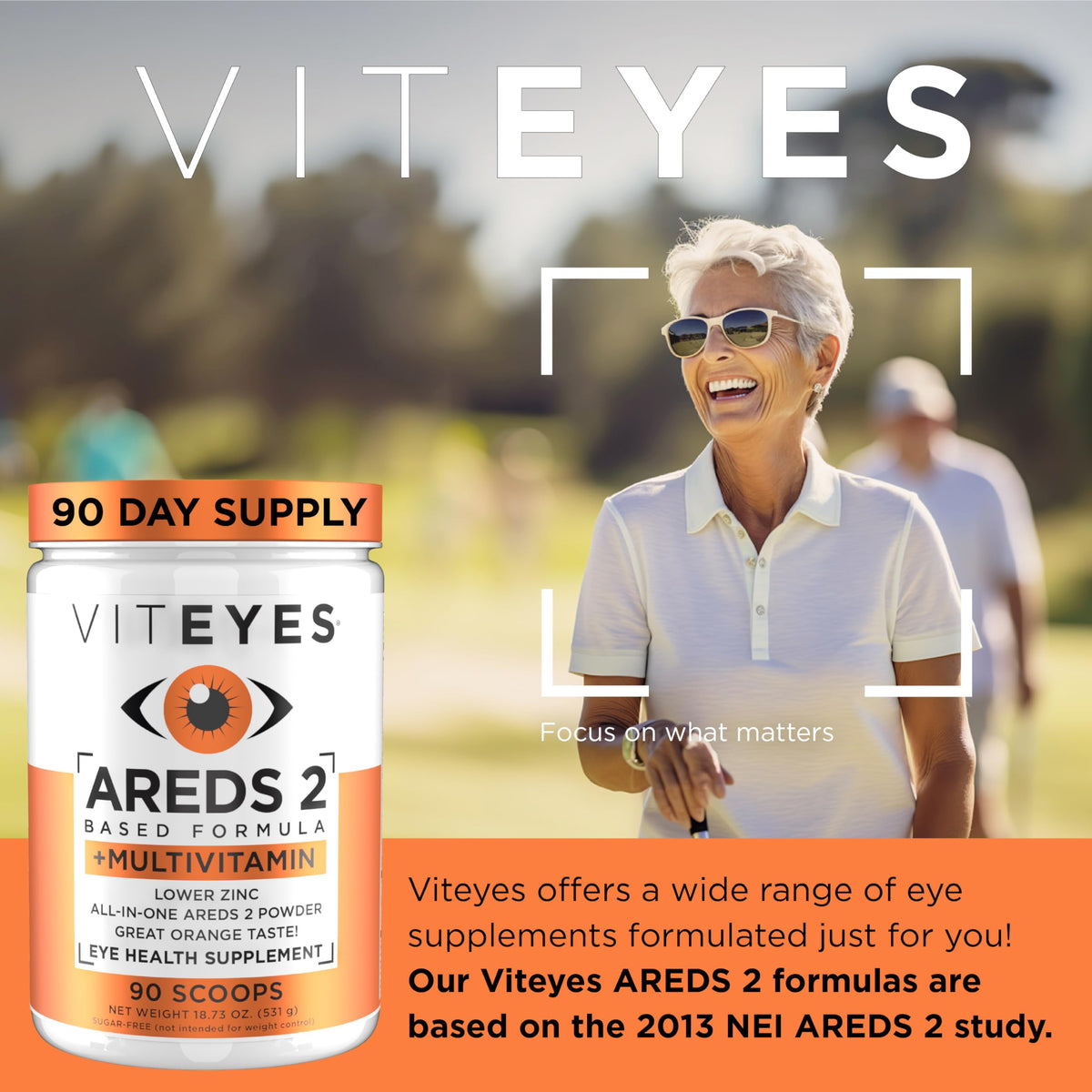 Viteyes AREDS 2 Poudre en poudre dans un verre d'eau
