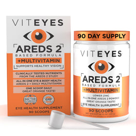 Viteyes AREDS 2 Poudre vue avant avec étiquette orange