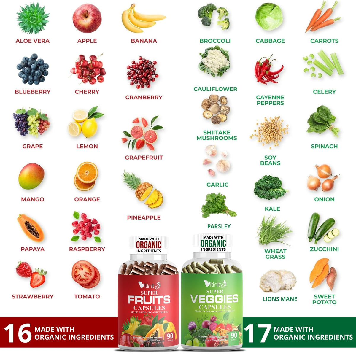 VITINITY capsules fruits et légumes avec ingrédients naturels