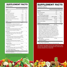 VITINITY Gummies de Fruits et Légumes, étiquette avec informations nutritionnelles