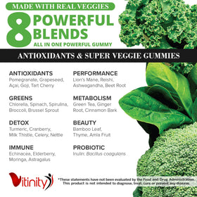 VITINITY Gummies Multivitamines Super Greens 30 Saveurs avec bouchon ouvert