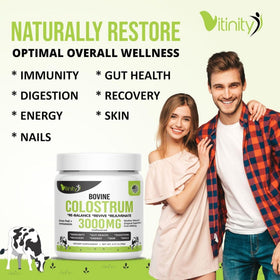 VITINITY Poudre de Colostrum Bovin 3000 mg contenu en poudre