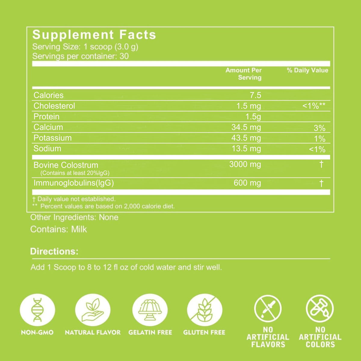 VITINITY Poudre de Colostrum Bovin 3000 mg paquet arrière