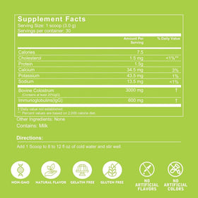 VITINITY Poudre de Colostrum Bovin 3000 mg paquet arrière