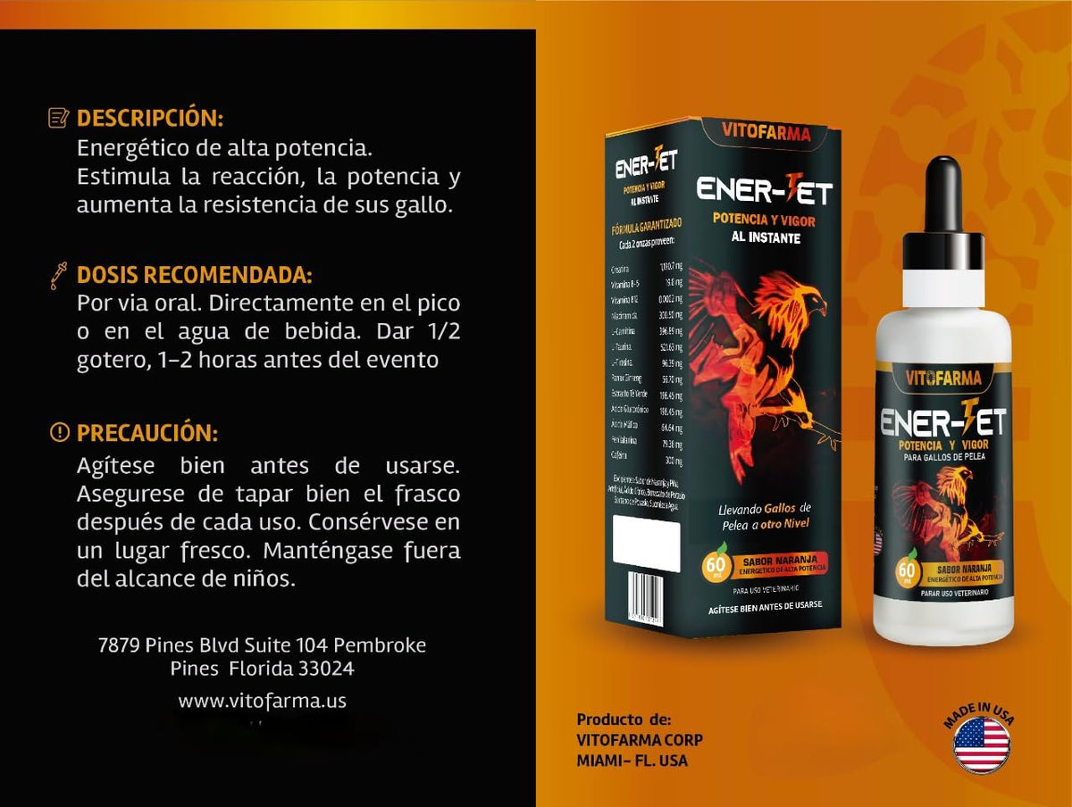 VITOFARMA Ener-Jet Multivitamines Liquides 60 ml avec accessoires