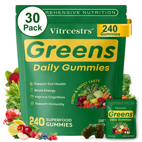 Vitrcestrs Gummies Super Greens 240 comprimés, vue de face