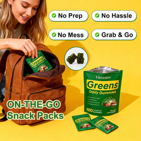 Vitrcestrs Gummies Super Greens pot ouvert montrant les gummies