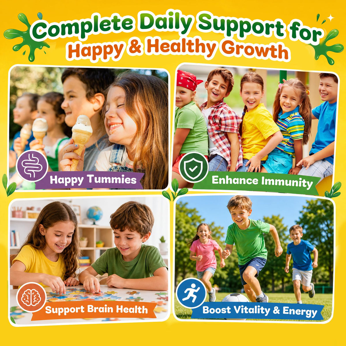 Vitrcestrs Gummies Super Greens pour Enfants - gummies dans une main