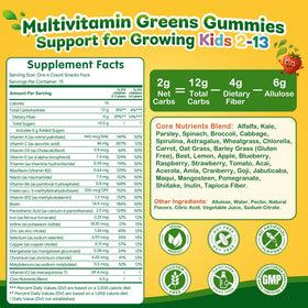 Vitrcestrs Gummies Super Greens pour Enfants - ingrédients principaux