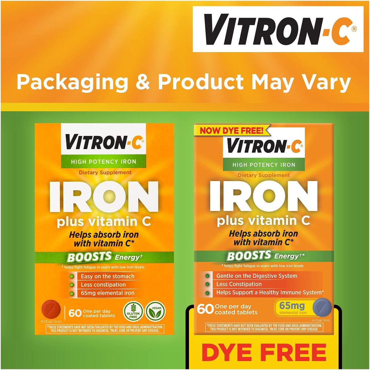 Vitron-C Complément Alimentaire Fer 65mg - Capsules en gros plan