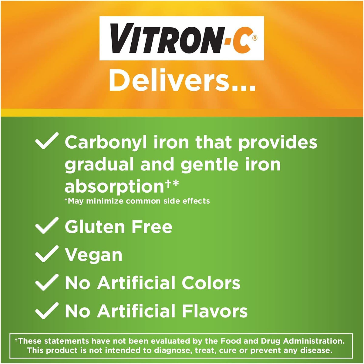 Vitron-C Complément Alimentaire Fer 65mg - Informations nutritionnelles