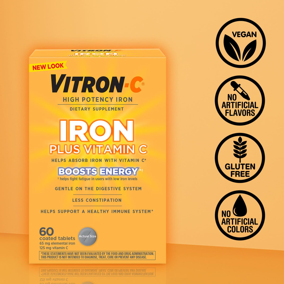 Vitron-C Fer 65 mg, comprimés sur fond neutre