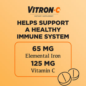Vitron-C Fer et Vitamine C, vue latérale de l'emballage