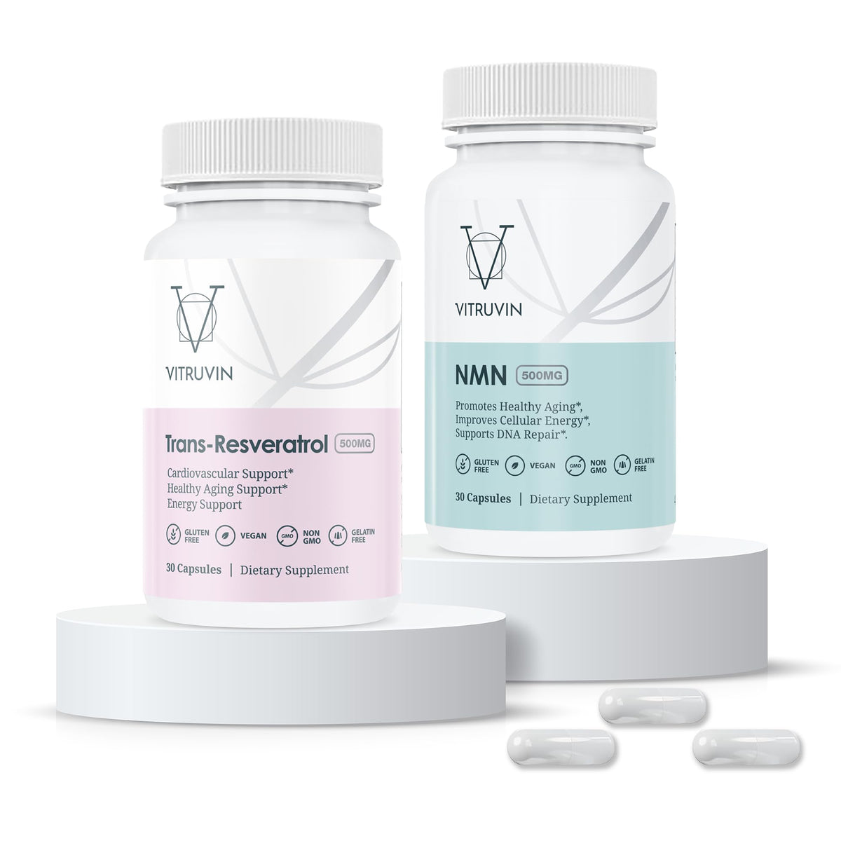 VITRUVIN complément alimentaire NMN et Resvératrol 500mg capsules