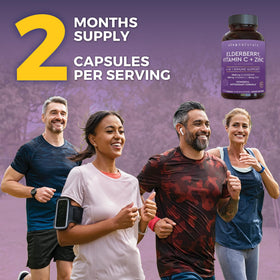 Viva Naturals Complément Alimentaire Sureau 120 Capsules avec un verre d'eau