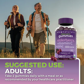Viva Naturals Gummies de Sureau Noir avec étiquette USDA Organic