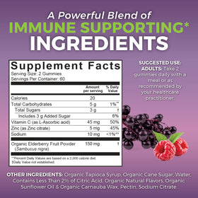 Viva Naturals Gummies de Sureau Noir, pot ouvert avec gummies visibles
