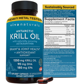 Viva Naturals Huile de Krill 1250 mg boîte vue de face