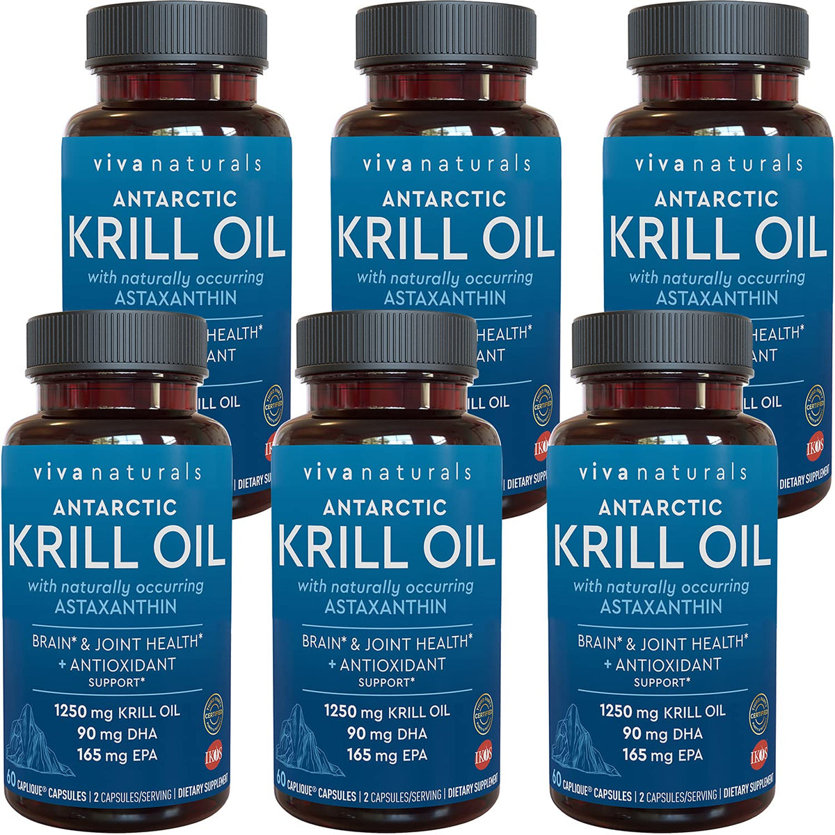 Viva Naturals Huile de Krill Antarctique 1250 mg, boite vue de face
