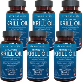 Viva Naturals Huile de Krill Antarctique 1250 mg, boite vue de face