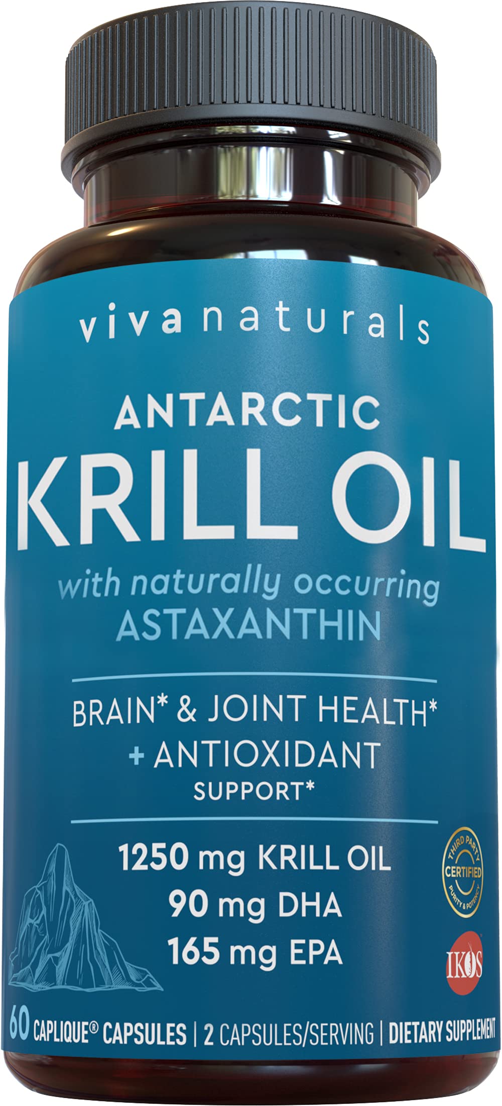 Viva Naturals Huile de Krill Antarctique 1250 mg, capsules à l'intérieur