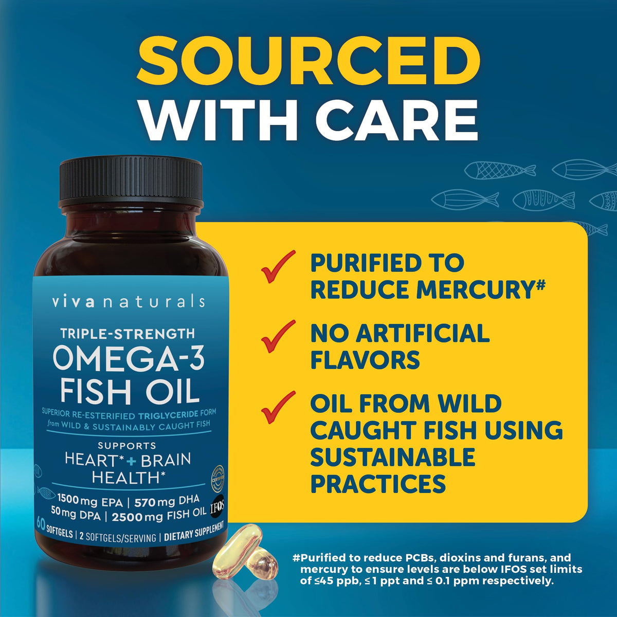 Viva Naturals Huile de Poisson Omega 3 2500 mg aperçu