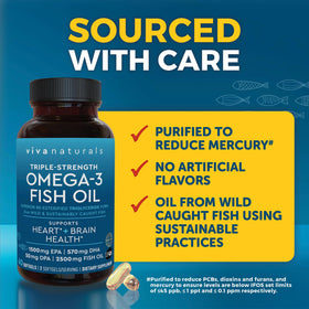 Viva Naturals Huile de Poisson Omega 3 2500 mg aperçu