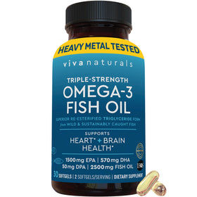 Viva Naturals Huile de Poisson Omega-3 2500 mg avant