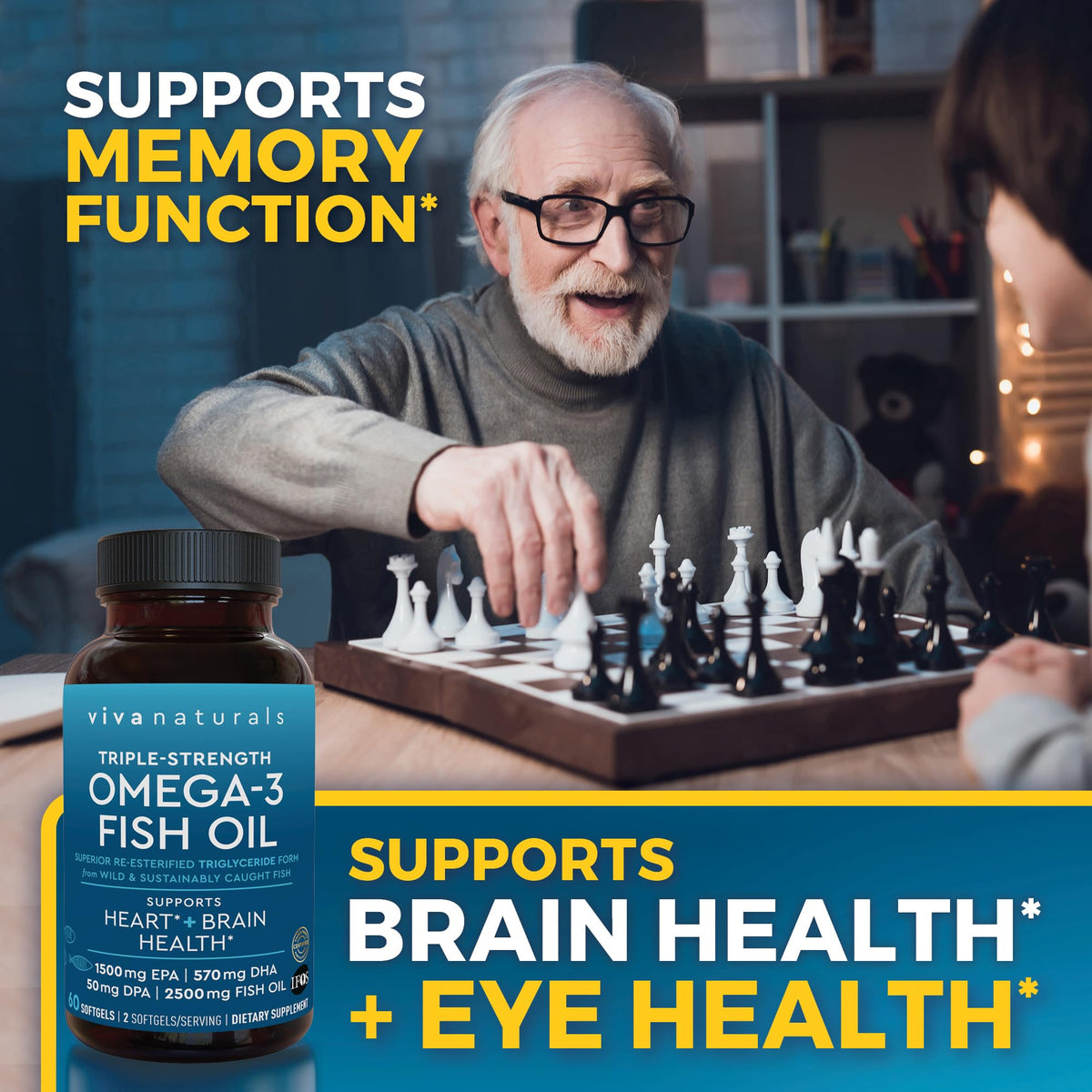 Viva Naturals Huile de Poisson Omega 3 2500 mg ingrédients