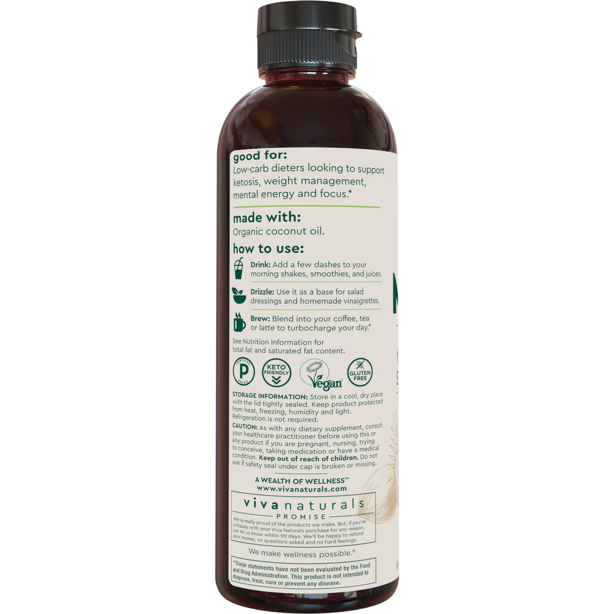 Viva Naturals Huile MCT Bio 472g dans un smoothie
