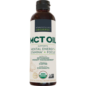 Viva Naturals Huile MCT Bio 472g vue avant avec étiquette