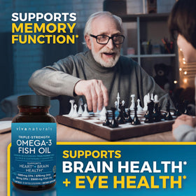 Viva Naturals Omega 3 Huile de Poisson 2500 mg gélules avec des ingrédients