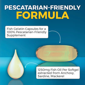 Viva Naturals Omega 3 Huile de Poisson sur une table en bois