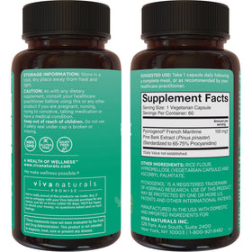 Viva Naturals Pycnogenol 100 mg emballage et capsules