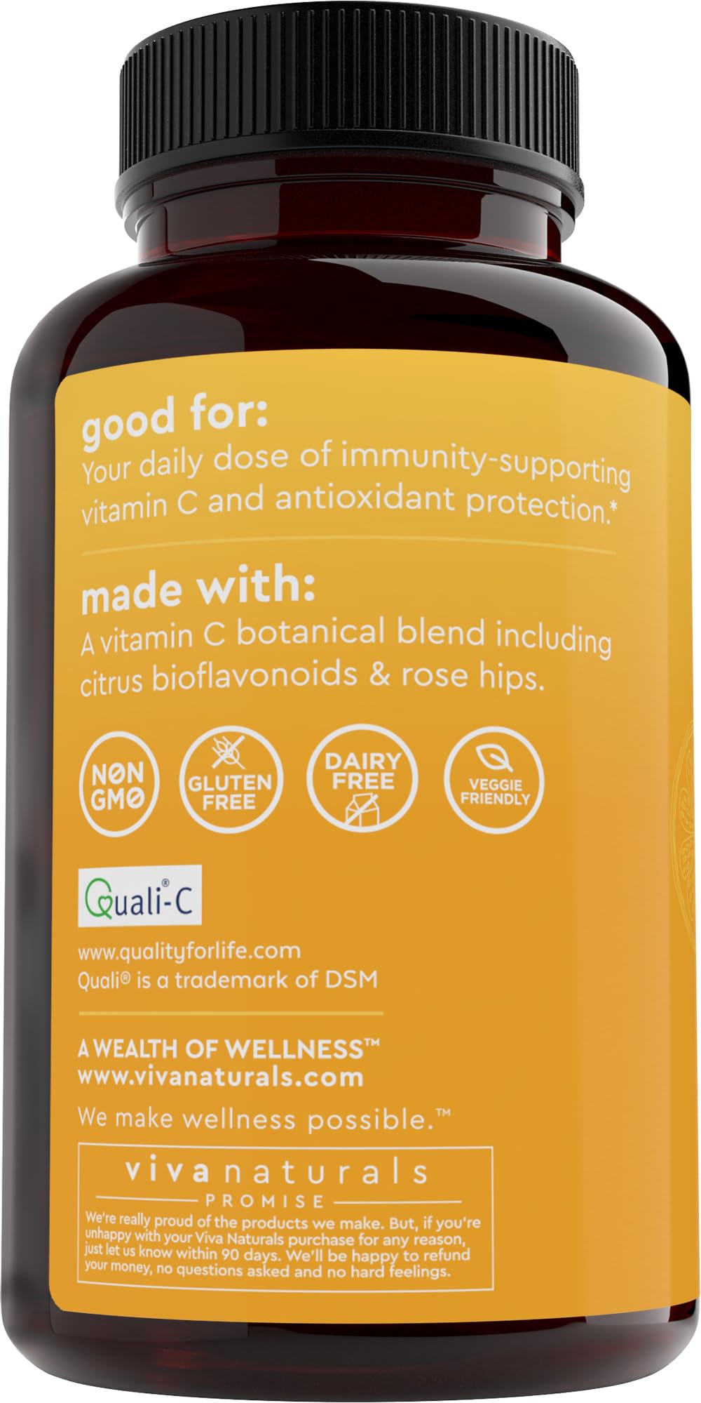 Viva Naturals Vitamine C 1000 mg capsules végétariennes avec étiquette
