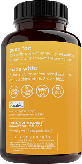 Viva Naturals Vitamine C 1000 mg capsules végétariennes avec étiquette