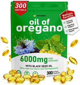 vivcmin Huile d'Origan 300 gélules sachet refermable