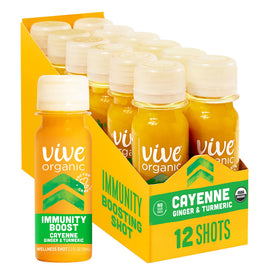 Vive Organic Shot de soutien daily wellness, pack de 12 unités de 60 ml