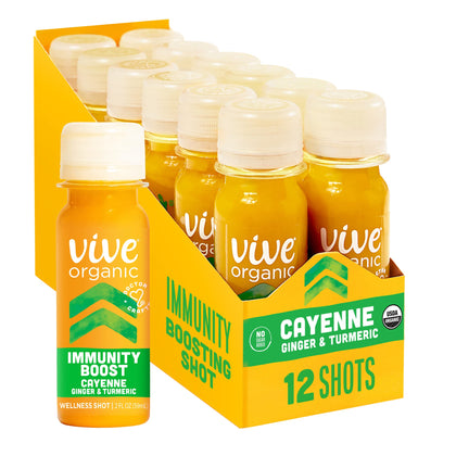 Vive Organic Shot de soutien daily wellness, pack de 12 unités de 60 ml
